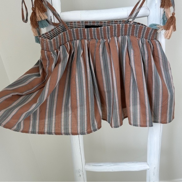 Anna Grace from Altar’d State Striped Brown and Green Cropped Tank Top SZ Small - Picture 6 of 9